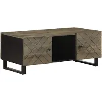 vidaXL Table basse noire 100x54x40 cm en bois massif de manguier