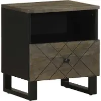 vidaXL Table de chevet noir 40x33x46 cm bois de manguier solide