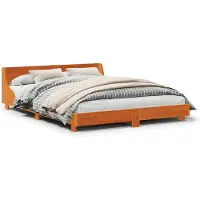 vidaXL Lit en bois massif sans matelas pin brun cireux 140x190 cm