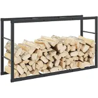 vidaXL Étagère à bois de chauffage noir 110x30x61 cm Acier