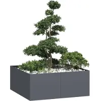 vidaXL Jardinière anthracite 100x100x40 cm acier
