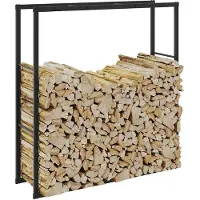 vidaXL Étagère à bois de chauffage noir 110x30x116 cm Acier