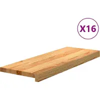 vidaXL Marches d'escalier 16 pcs. Marron clair 70x25x2 cm Chêne massif