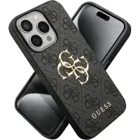 GUESS Coque 4G Metal Logo Backcover pour Apple iPhone 15 Pro - Gris