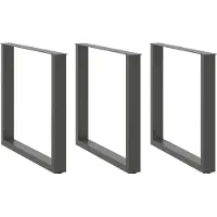 vidaXL Pieds de table de salle à manger en U 3 pcs. Anthracite 80x(72-73) cm Acier