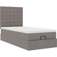 vidaXL Lit ottoman avec matelas Taupe 100x200 cm Tissu