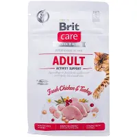 Brit Care Cat Grain-Free Adult Activity Support - Croquettes hypoallergéniques de dinde sans céréales pour les chats actifs - 400g