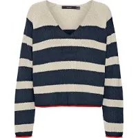 Vero Moda Fabulous V Neck Sweater Blanc,Bleu XS Femme