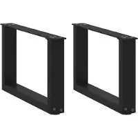 vidaXL Pieds de table basse en U 2 pcs. noir 50x(30-31) cm acier