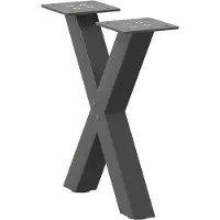 vidaXL Pieds de table basse en X 2 pcs. Anthracite 30x(30-31) cm Acier