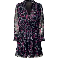 Pepe Jeans pour femme. PL953630 Robe noire courte Ada (L), Casuel, Polyester, Manche longue