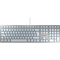 Cherry KC 6000 SLIM pour MAC Clavier filaire, argent/blanc, USB (QWERTZ - DE), taille standard (100 %), filaire, USB, QWERTZ, argent