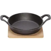 COSY&TRENDY Plat à gratin en fonte 16cm sur planche en bois