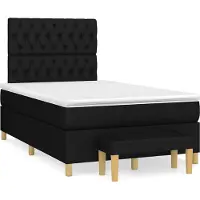 vidaXL Lit boxspring avec matelas noir 120x190 cm Tissu