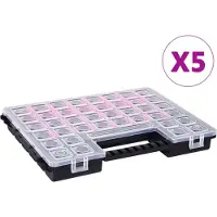 vidaXL Boîtes d'assortiment 5 pcs 385x283x50 mm Plastique
