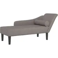 vidaXL Chaise longue avec coussin Taupe Tissu