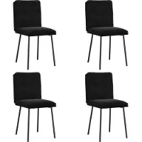 vidaXL Chaise de salle à manger 4 pcs. noir velours