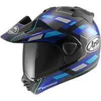 Arai Tour-X5 Match, casque d aventure ,Noir/Gris/Bleu/Bleu Clair ,M