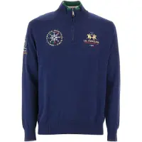 La Martina Pull-over bleu foncé / jaune / vert / rouge