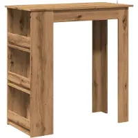 vidaXL Table de bar avec étagère Chêne Artisan 102x50x103,5 cm
