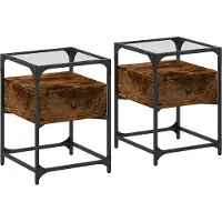 vidaXL Tables de chevet 2 pcs chêne fumé 40x40x55 cm bois d'ingénierie