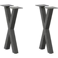 vidaXL Pieds de table basse en X 2 pcs. Anthracite 38x(42-43) cm Acier