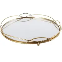 Dekoria Plateau de présentation rond miroir 34 cm