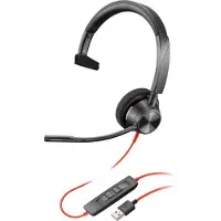 Poly Casque stéréo USB-C Blackwire 5220 + prise jack 3,5 mm + adaptateur USB-C/A