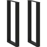 vidaXL Pieds de table de bar en U 2 pcs. noir 40x(100-101) cm acier