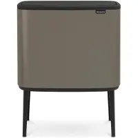 Brabantia Poubelle Bo Touch Bin Platinum, 3 x 11 L