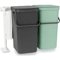 Brabantia Sort Go Poubelle 2 x 16 L Dark Grey Jade Green