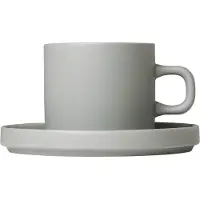 Blomus Tasse à Café et Soucoupe Blomus Pilar Mirage Grey (Set de 2)