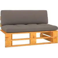 vidaXL Canapé de jardin de taille moyenne en palettes, bois de pin imprégné, couleur miel