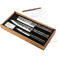 Forged Ensemble de couteaux - FORGÉS - BRUTE - Acier japonais 440c - 3 pièces