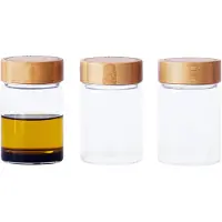 Pebbly Pot de Stockage Pebbly Rond Bois (3-Pièces) 75 ml