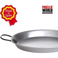 All'Grill Poêle à paella acier poli Ø 70 cm, Poêle + casserole, Argent