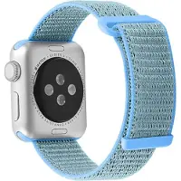 Cover-Discount Apple Watch 44/45/46/49mm - Bande en tissu nylon flexible avec velcro (Nylon), Sangles de montre, Bleu