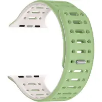 Cover-Discount Apple Watch 44/45/46/49mm - Bracelet sport en silicone bicolore (Silicone), Sangles de montre, Vert