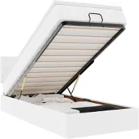 vidaXL Lit ottoman avec matelas blanc 80x200 cm similicuir