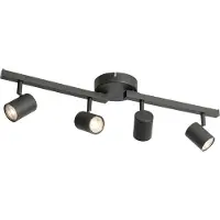 QAZQA Spot de plafond noir GU10 50mm 4 lumières avec rétroéclairage et interrupteur à 3 positions - Back Up