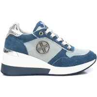 Xti Chaussures de sport pour femmes, lacets, couleur bleue, style décontracté