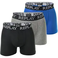 Replay Basic Cuff Logo Hommes Boxer-short Lot de 3 I101102-N175