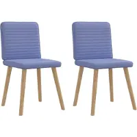 vidaXL Chaise de salle à manger 2 pcs. Tissu bleu jean