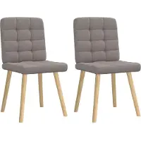 vidaXL Chaise de salle à manger 2 pcs. Tissu taupe