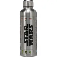 Paladone Star Wars - Bouteille d'eau de métal sous licence officielle, décoration et cadeau pour les fans de la série de BD et les joueurs, accessoire de bureau de Disney pour tous les âges, lunettes.
