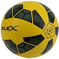 JELEX Bolzplatzheld Ballon de foot en caoutchouc noir-jaune