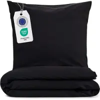 Blumtal linge de lit 260x240cm + 2x taies d'oreiller 40x70cm - Microfibre Bed Sheets 260x240cm - 3-pièces de linge de lit noir