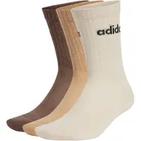 Adidas Chaussettes de sport 'Linear Crew Cushioned 3 Pairs' crème / chocolat / umbra