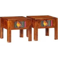vidaXL Tables de chevet 2 pcs 40x40x36 cm bois d'acacia massif
