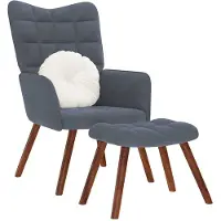 vidaXL Fauteuil relax avec pouf gris foncé velours
